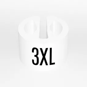   Méretjelző karika vállfára - FEHÉR alap - FEKETE betű (3XL)