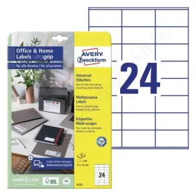6122 Avery univerzális címke - fehér 70x36mm (10ív)