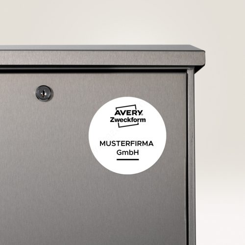 Avery visszaszedhető időjárásálló fehér poliészter címke  Ø 30 mm