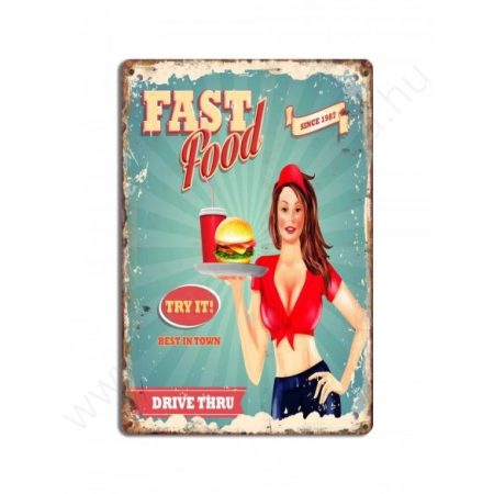 Fast Food retro fémtábla