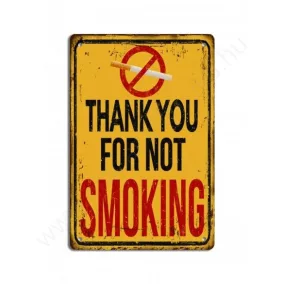 Thank you for not smoking retro fémtábla