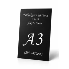 A3 fekete PVC lap [297x420mm] folyékony krétával írható