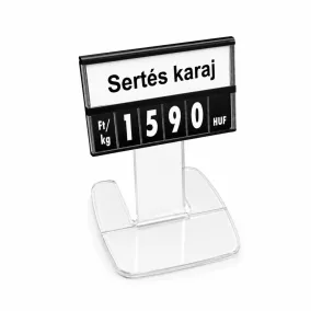   Árkazetta SZETT 74x51mm lapozható számokkal (fekete keret) + 10 cm akril TALP