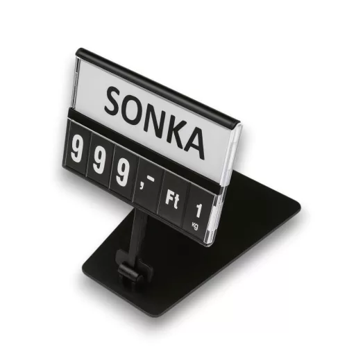 Árkazetta SZETT 74x51mm lapozható számok+5cm_szár+TALP - fekete
