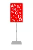 Információs állvány A4 ÁTLÁTSZÓ keret+PVC (110-114cm ezüst szár)