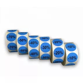 20mm körcímke -10% -20% -30% -40% -50% -70% kék