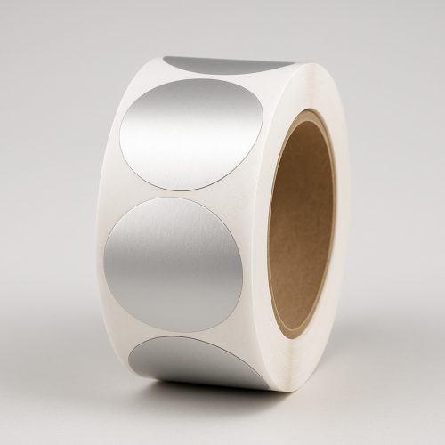 40mm körcímke PET MATT SILVER - ezüst (1.000db/40)