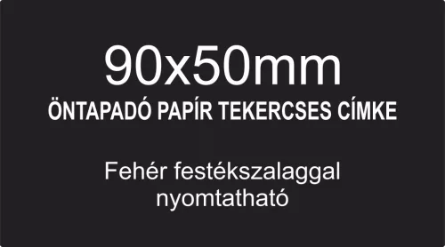 90x50mm FEKETE öntapadó papír hátcímke (1.000db/tek)