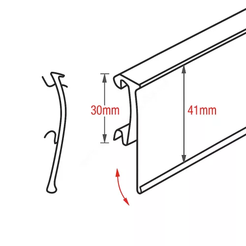 Pattintós SIDAC41 lengő ársín 41x1310mm