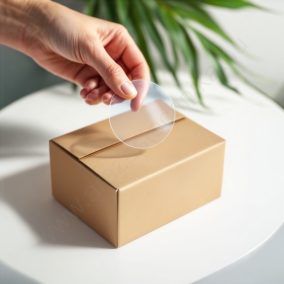   40mm átlátszó körcímke - PP CLEAR műanyag lezárócímke (1.000db/40)