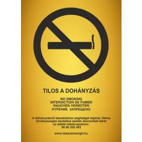 Tilos a dohányzás - A4 TÁBLA - ARANY