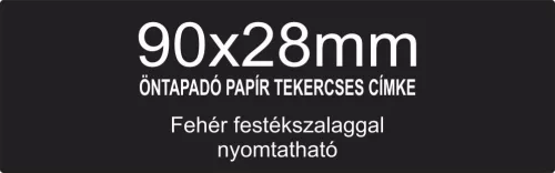 90x28mm FEKETE öntapadó papír előcímke (1000db/tek)