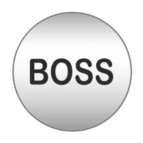 Piktogram - BOSS - 83mm kör szálcsiszolt ezüst tábla