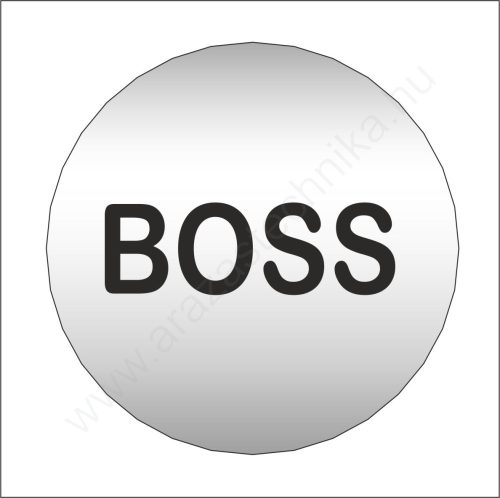 Piktogram - BOSS - 83mm kör szálcsiszolt ezüst tábla