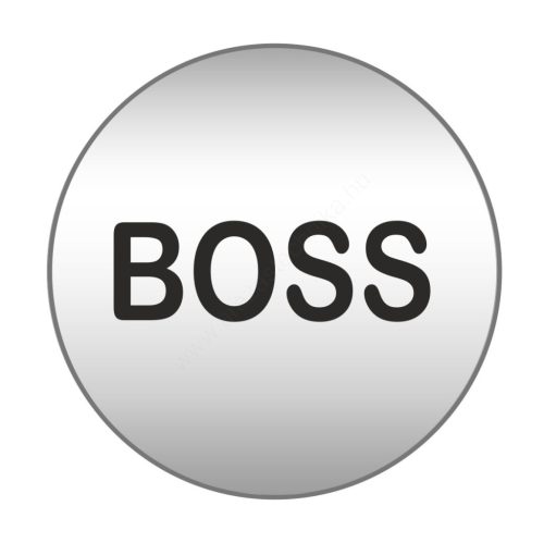 Piktogram - BOSS - 83mm kör szálcsiszolt ezüst tábla