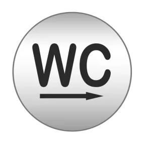   Piktogram - WC jobbra - 83mm kör szálcsiszolt ezüst tábla