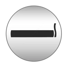   Piktogram - Dohányzás - 83mm kör szálcsiszolt ezüst tábla