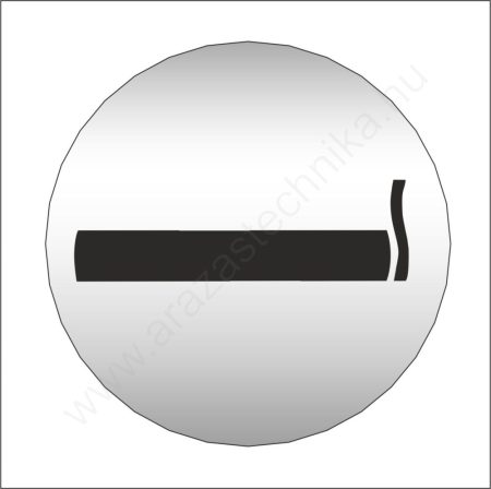 Piktogram - Dohányzás - 83mm kör szálcsiszolt ezüst tábla