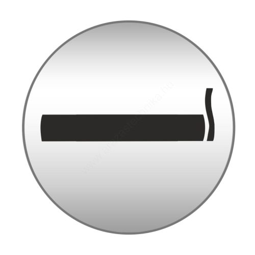 Piktogram - Dohányzás - 83mm kör szálcsiszolt ezüst tábla
