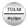 Piktogram - TOLNI-PUSH - 83mm kör szálcsiszolt ezüst tábla