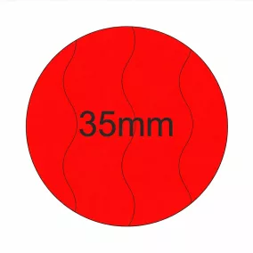 35mm BIZTONSÁGI - Fluo PIROS körcímke (2.000 db/tek)
