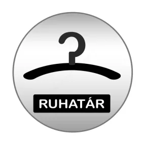   Piktogram - VÁLLFA-RUHATÁR - 83mm kör szálcsiszolt ezüst tábla