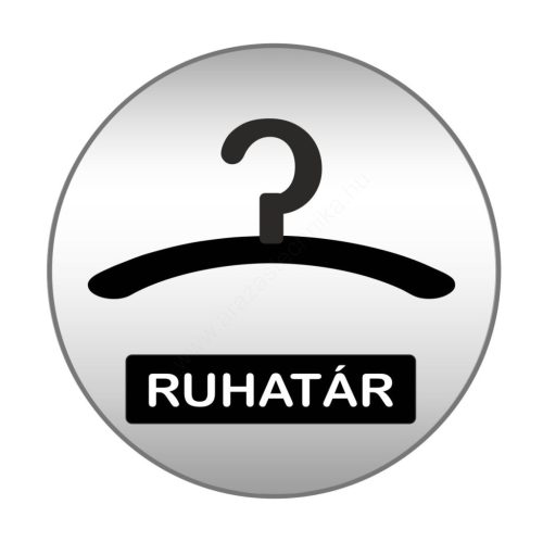 Piktogram - VÁLLFA-RUHATÁR - 83mm kör szálcsiszolt ezüst tábla