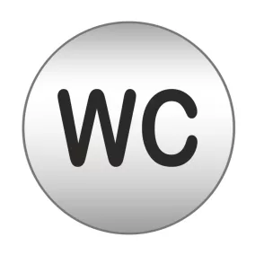 Piktogram - WC - 83mm kör szálcsiszolt ezüst tábla