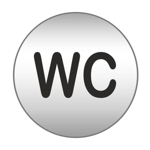 Piktogram - WC - 83mm kör szálcsiszolt ezüst tábla