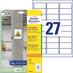 L7874-20 Avery szuper öntapadó címke - fehér 63,5x29,6mm
