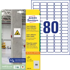L7872-20 Avery szuper öntapadó címke - fehér 35,6x16,9mm