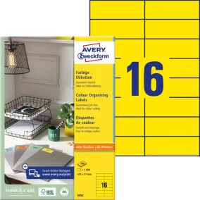 3455 Avery univerzális címke - sárga 105x37mm