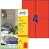 3456 Avery univerzális címke - piros 105x148 mm