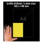 3459 Avery univerzális címke - sárga 105x148mm