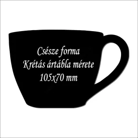 Krétás ártábla - kávés bögre - 105x70mm