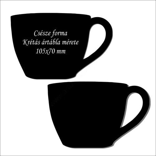 Krétás ártábla - kávés bögre - 105x70mm