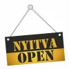 NYITVA-ZÁRVA  OPEN-CLOSED tábla 200x100mm (arany-fekete)
