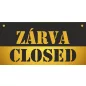 NYITVA-ZÁRVA  OPEN-CLOSED tábla 200x100mm (arany-fekete)