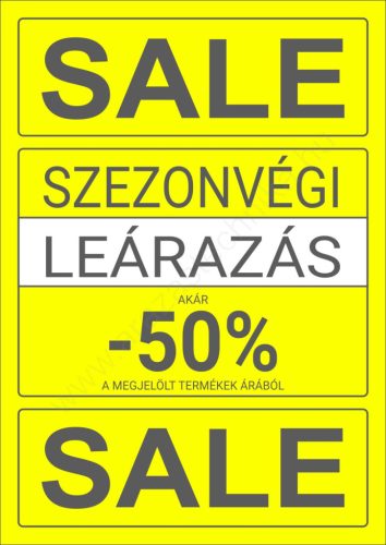 Poszter A2 - SALE-LEÁRAZÁS (UV álló PVC film) - sárga