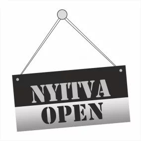 NYITVA-ZÁRVA  OPEN-CLOSED tábla 20x10cm (ezüst-fekete)