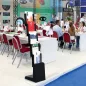   Prospektustartó állvány 5xA4 FEKETE fém rekesz összecsukható