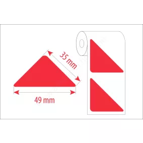 Háromszög TT papírcímke 35x35x49mm - PIROS (1.250db/tek)