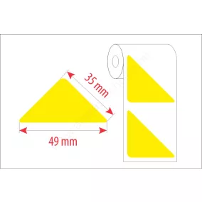 Háromszög TT papírcímke 35x35x49mm - SÁRGA
