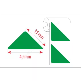 Háromszög TT papírcímke 35x35x49mm - ZÖLD