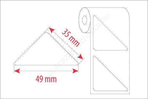 Háromszög TT papírcímke 35x35x49mm