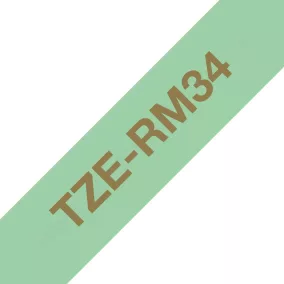 Brother P-touch 12mm ZÖLD-ARANY TZe-RM34 selyem szalag