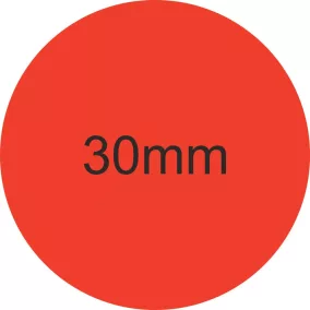 30mm körcímke - Pantone Bright Red (1.000db)