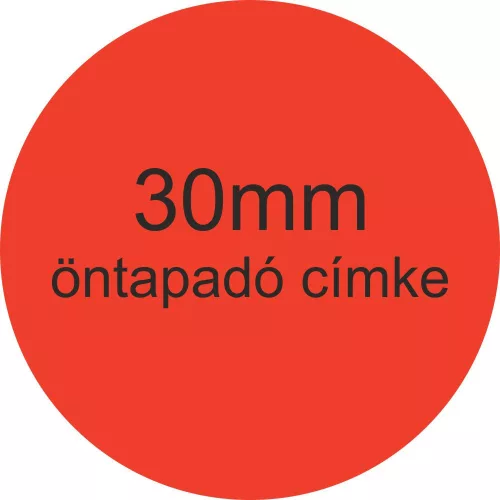 30mm körcímke - Pantone Bright Red (1.000db)