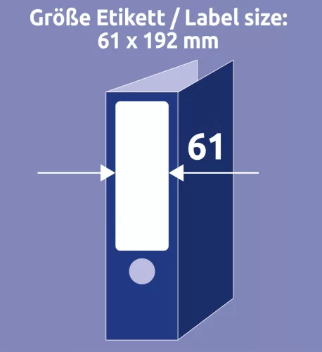 LR4761-25 Avery újrahasznosított iratrendező címke fehér 61 x 192 mm