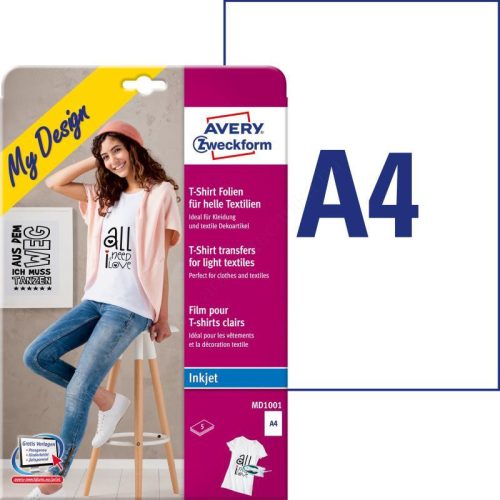 MD1001 Avery textilre vasalható fólia, fehér és világos textíliákhoz